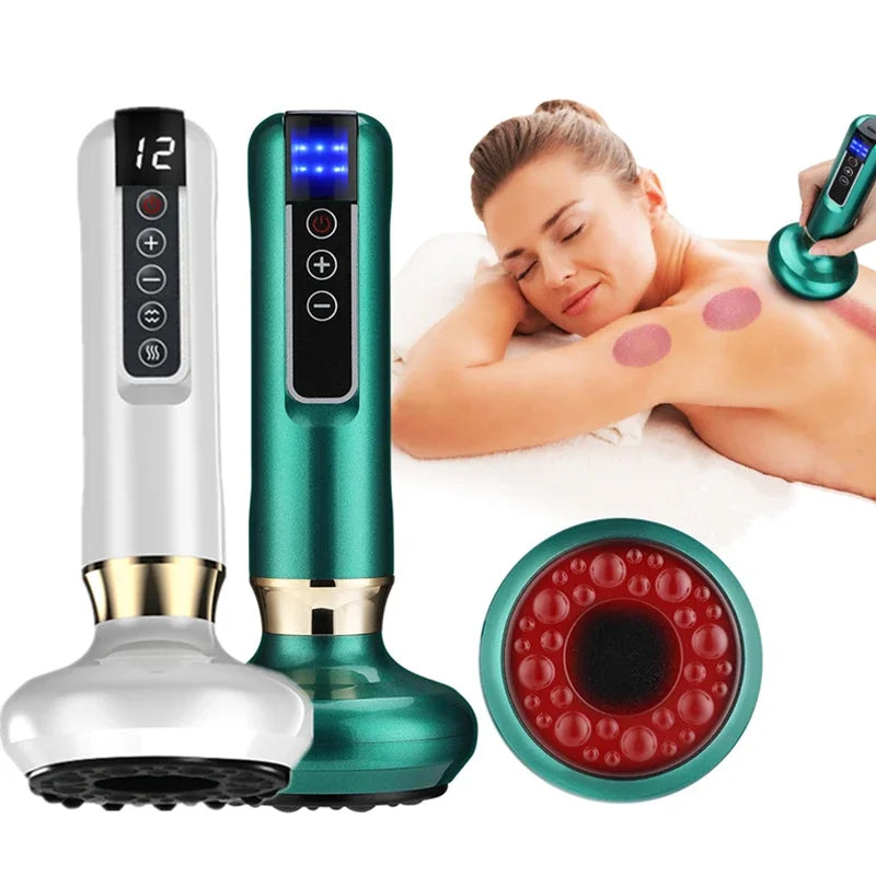 Tricolor Elektrisches Massagegerät GuaSha Anti-Cellulite Vakuum-Saugnapf Schönheit Gesundheit Schaben Infrarot-Wärme Abnehmen Massage Thera